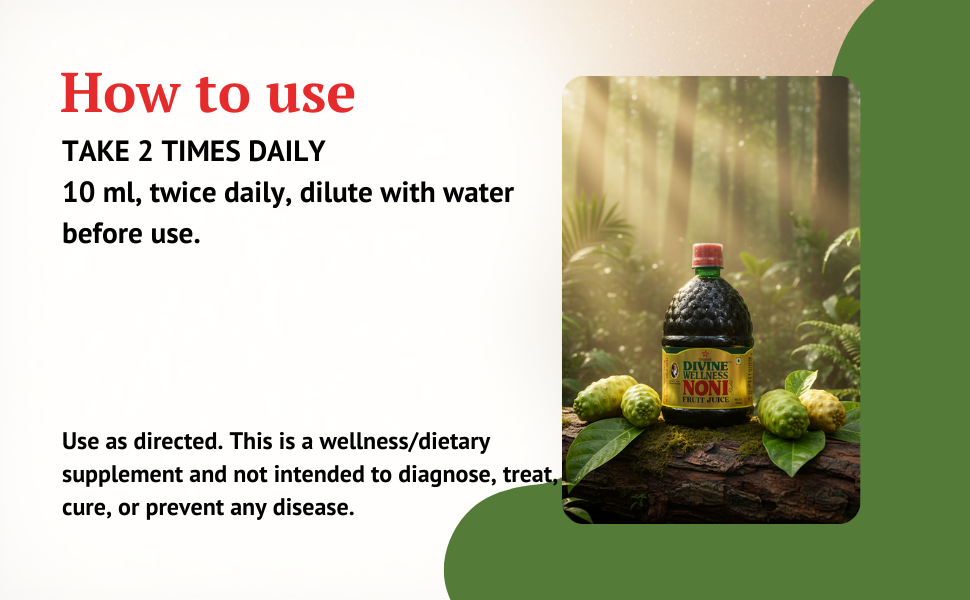 Divine Wellness Noni (400 ml) - Raw Unfiltered | Natural Detoxifier | No Additives | No Preservatives |Everyday Wellness Tonic