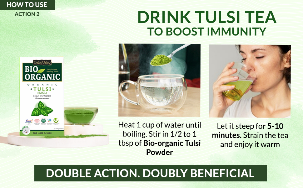 Indus Valley 100% Organic Tulsi Powder | Natural Tulsi Leaf Powder for Face & Skin Care - 100 gm