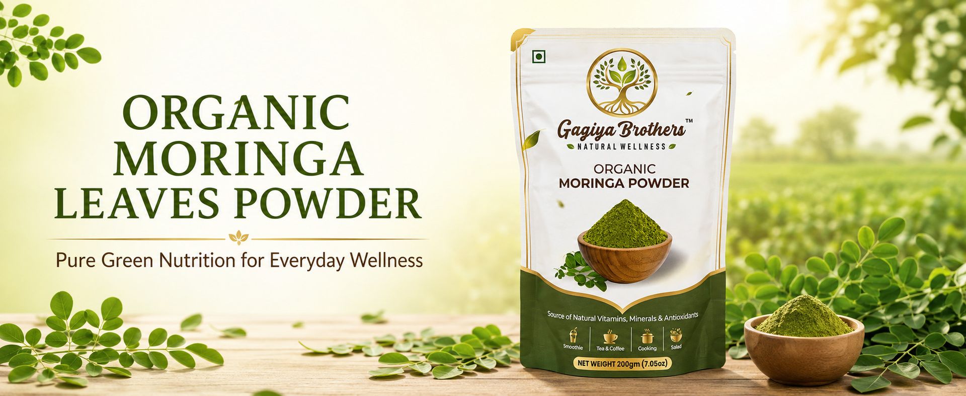 Organic Moringa Powder 200g | Pure Moringa Leaf Powder