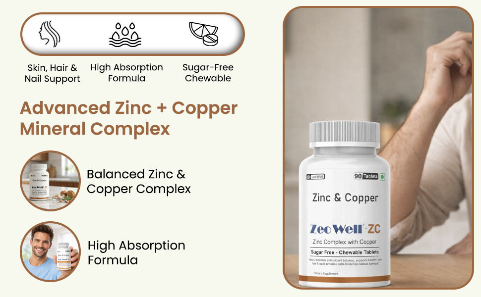 ZC (LeeWell) Zinc Copper Chewable Supplement, 90 Tablets