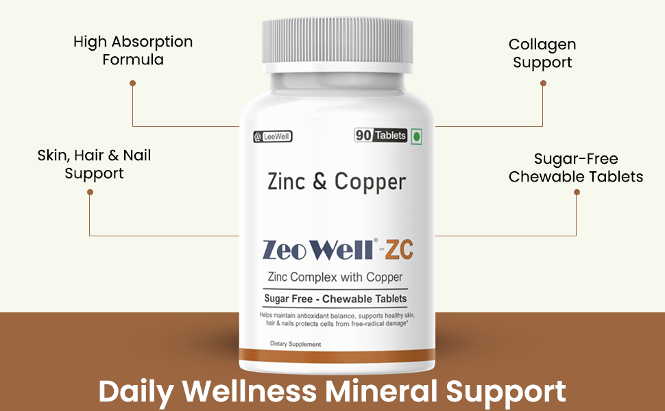 ZC (LeeWell) Zinc Copper Chewable Supplement, 90 Tablets