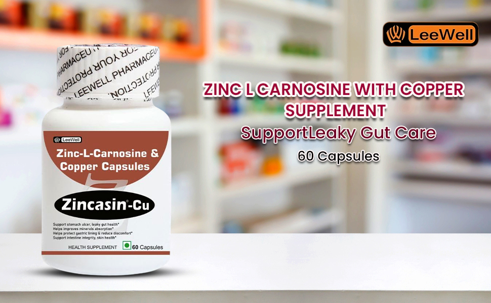 Zincasin-CU (LeeWell) Zinc L Carnosine with Copper Supplement- 60 Capsules
