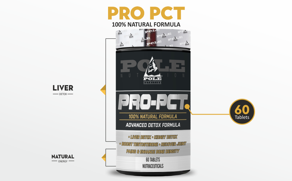 Pole Nutrition PRO-PCT 100% Natural Advance Detox Formula 60 Tablets