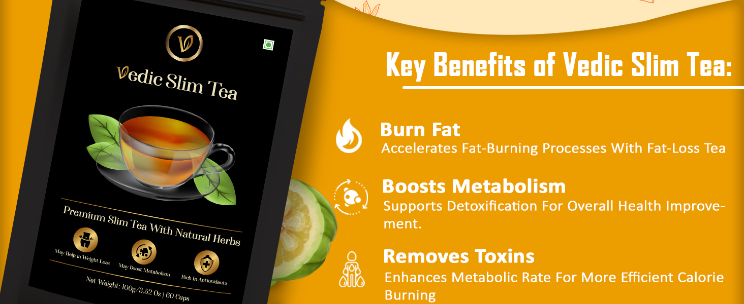 Baton Vedic Slimming Green Tea 100g | 18 Herbal Blend for Weight Management, Gut Health & Body Cleanse | Natural Detox Infusion | No Added Sugar | Daily Wellness Drink for Men & Women Pack of 1