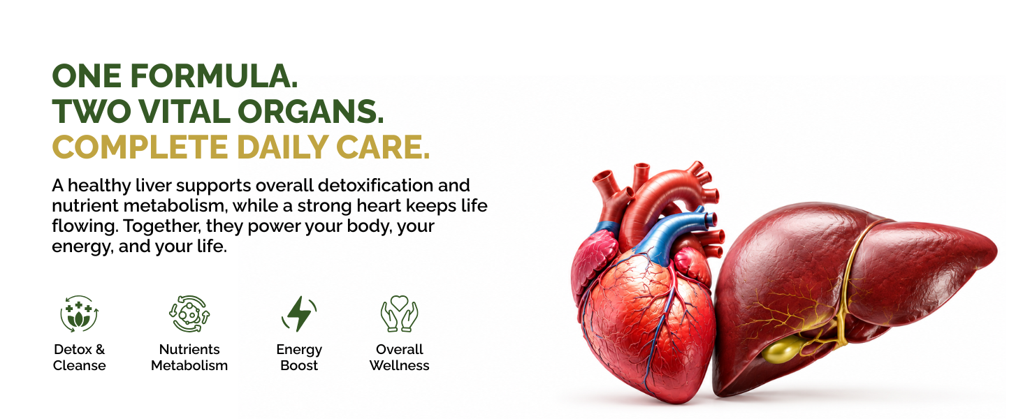 Vedapure Heart & Liver Care Juice 1 Litre | Herbal Liver Detox Supplement