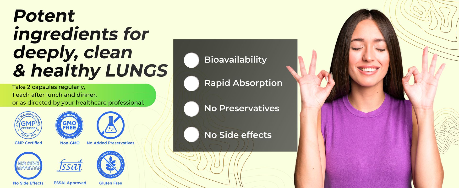 Health Veda Organics Lung Detox With Vitamin C & Grape Seed Extract | Supports Healthy Breathing, Detoxification of Lungs and Immunity (60 Veg Capsules)