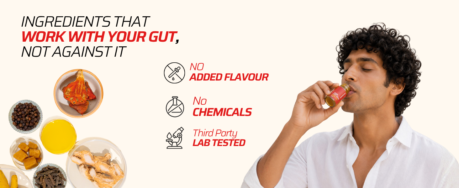 Agni Gut Shots - Daily Gut Detox Drink 15 Shots × 10 ml | A2 Bilona Ghee + Herbal Actives - Supports Gut Health, Reduces Bloating & Acidity | Gut Cleanse & Gut Care Ritual