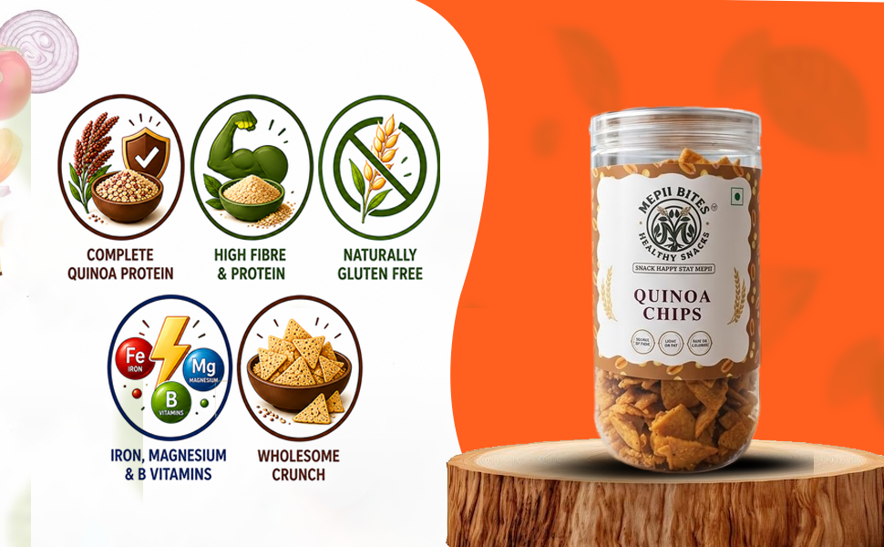 Mepii Bites Quinoa Chips | Protein Authentic Crunch Snack | 150g