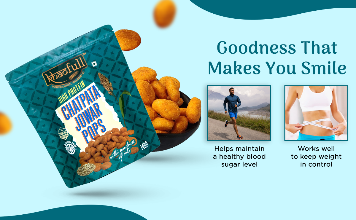 KHAOFULL Jowar Pops – Crispy, Chatpata & Crunchy Snack | 130 g Pops Not Fried, No Preservatives | Healthy Ready to Eat Healthy Snacks