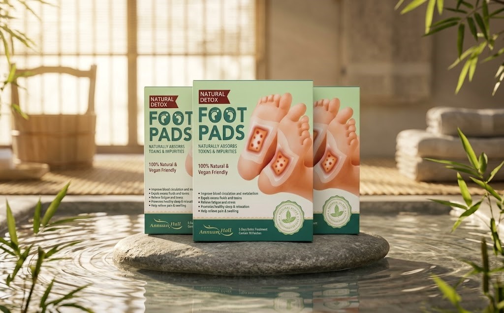 Annuan Hall Natural Foot pads Detox Patches, Vegan Cleansing Treatment, Absorbs Toxins, Promotes Healthy Sleep, Relieves Pain and Swelling, 10 Patches