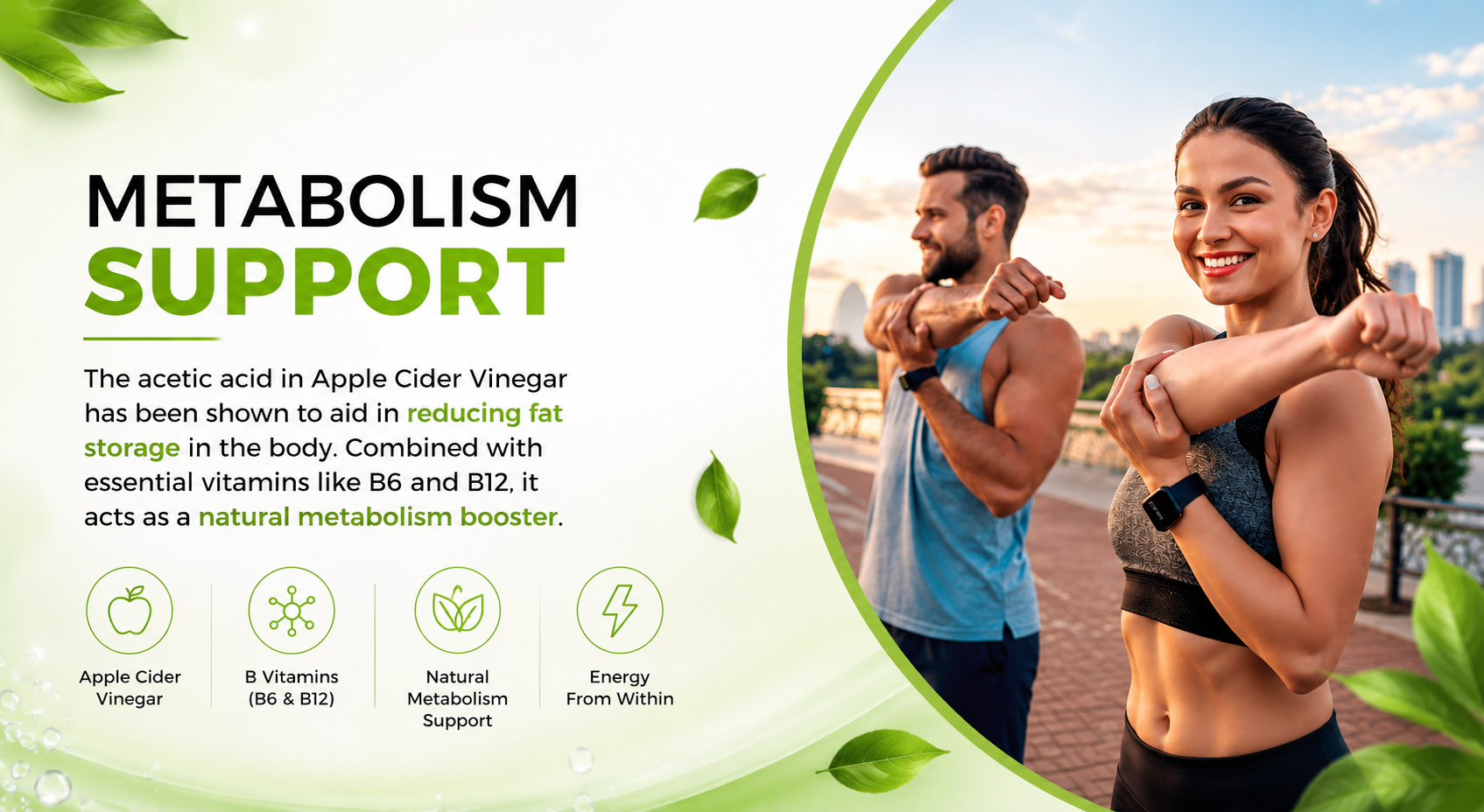 Apple Cider Vinegar Effervescent Tablets – Refreshing Green Apple Flavour – Supports Detox, Control Craving & No Added Sugar – Pack of 15