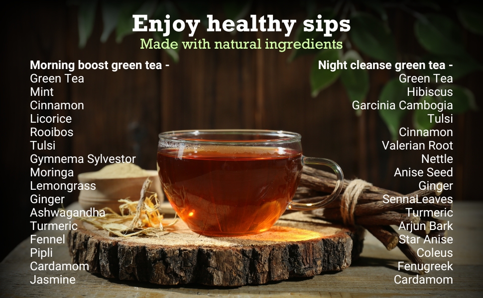 First Bud Organics Ultimate Detox Tea Combo - Morning & Night Cleansing Blend for Refreshed Days and Restful Nights (50g x 2) | Weight Loss Tea