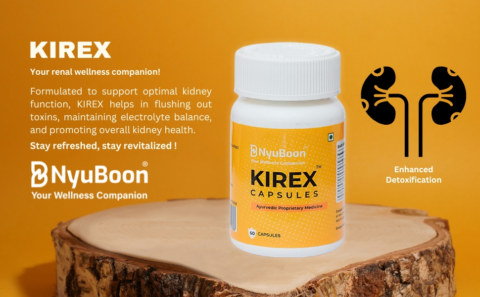 KIREX - Ayurvedic Kidney Support Supplement | Enhances Detox & Hydration | Supports Urinary Health & Natural Filtration | 60 Capsules
