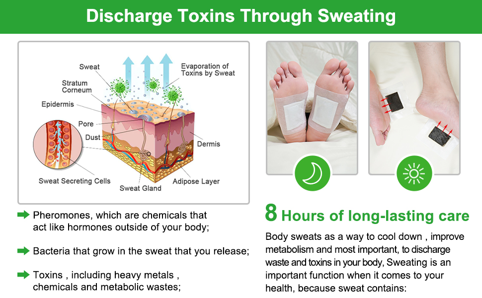 100% Herbal And Gentle Ingredient Detox Foot Pads, 10 Pieces, Natural Ingredients for Sleep Aid, Pain Relief, Toxin Removal with Bamboo Vinegar and Acupoint Micro-Massage Technology
