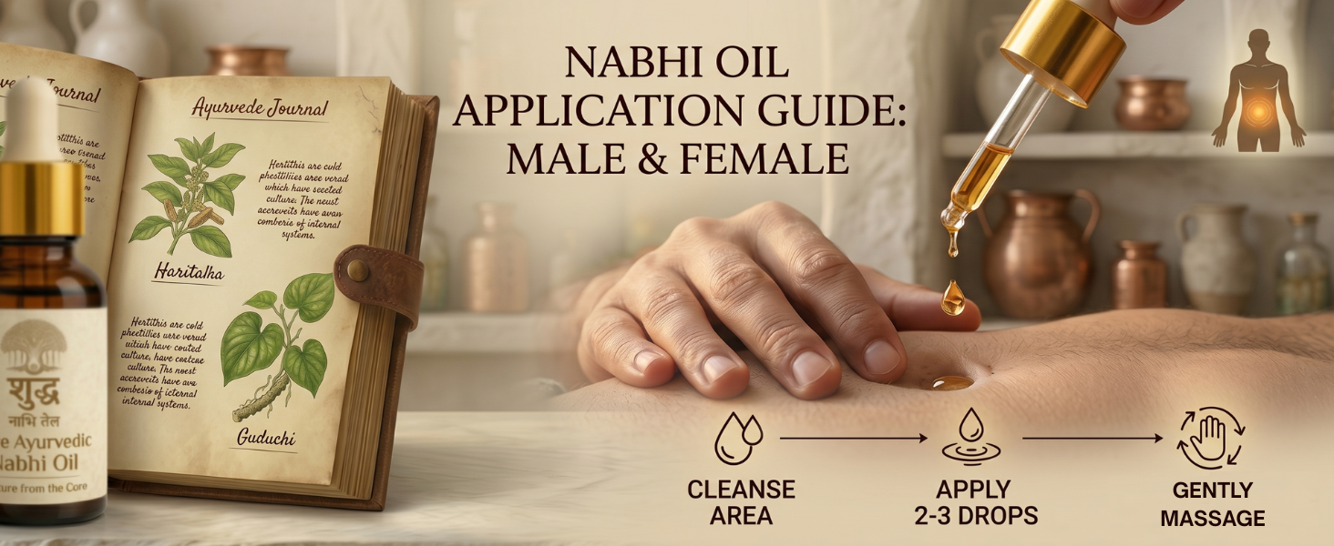 Navel Oil | Nabhi Oiling | Ayurvedic Belly Button Oil with Ghee, Castor, Neem & Vitamin E | Supports Digestion, Detox, Hydration & Stress Relief | Natural & Herbal Therapy 30ml (Pack of 2)