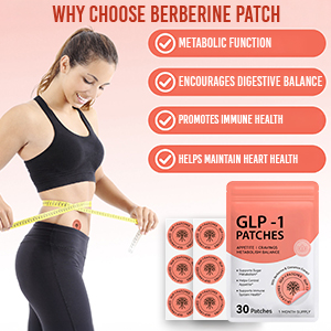 GLP-1 Herbal Support Patch with Berberine & Cinnamon | Daily Metabolic & Appetite Balance | Easy-Use Adhesive | 30 Count One Month Supply
