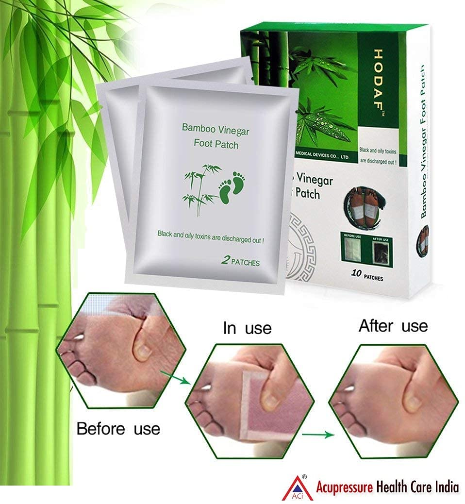 ACi Detox Foot Patches (Pack of 5) - 10 Patches per Box - Natural Bamboo Vinegar Detox Foot Pads for Unisex Adults