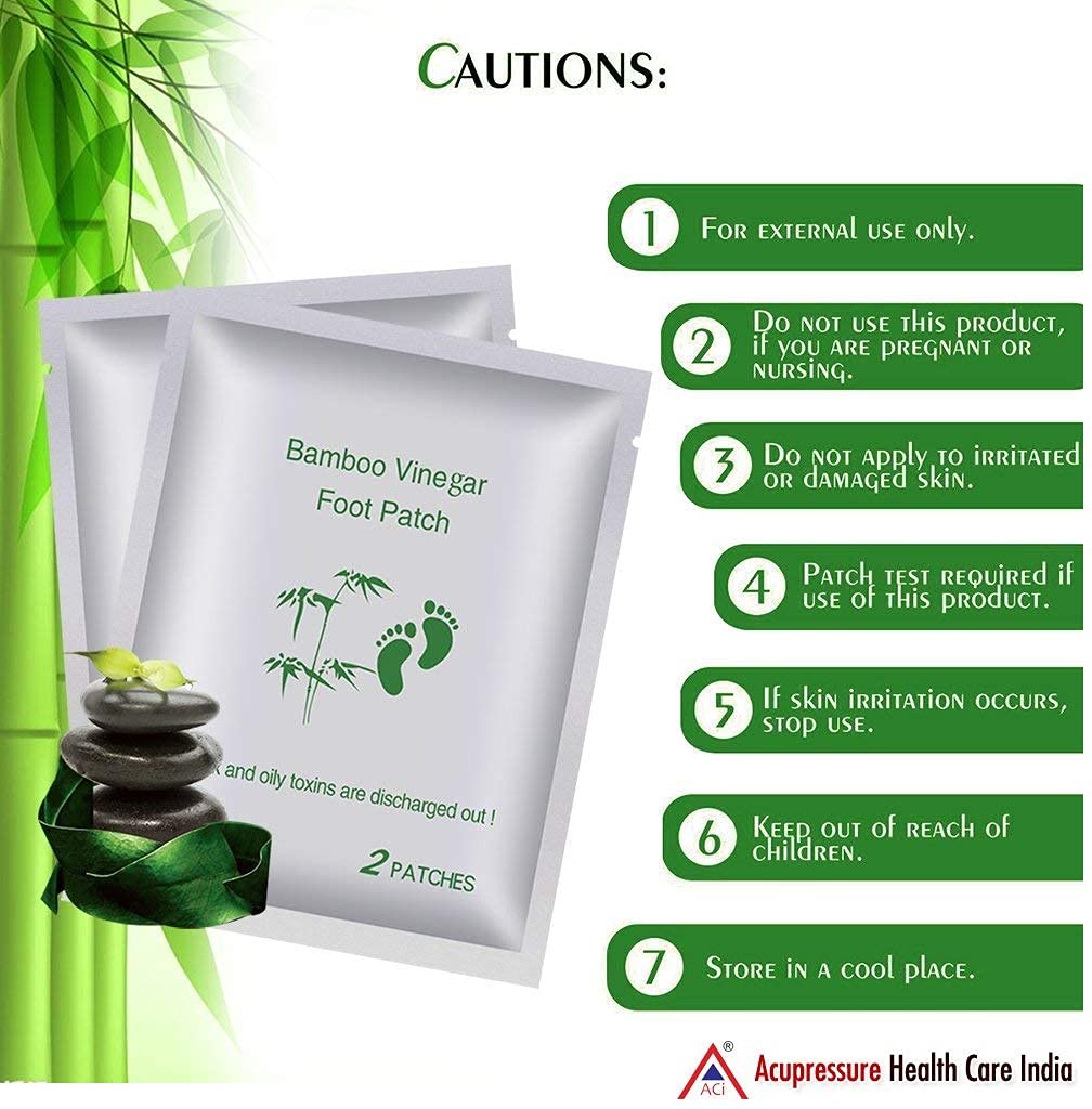 ACi Detox Foot Patches (Pack of 5) - 10 Patches per Box - Natural Bamboo Vinegar Detox Foot Pads for Unisex Adults