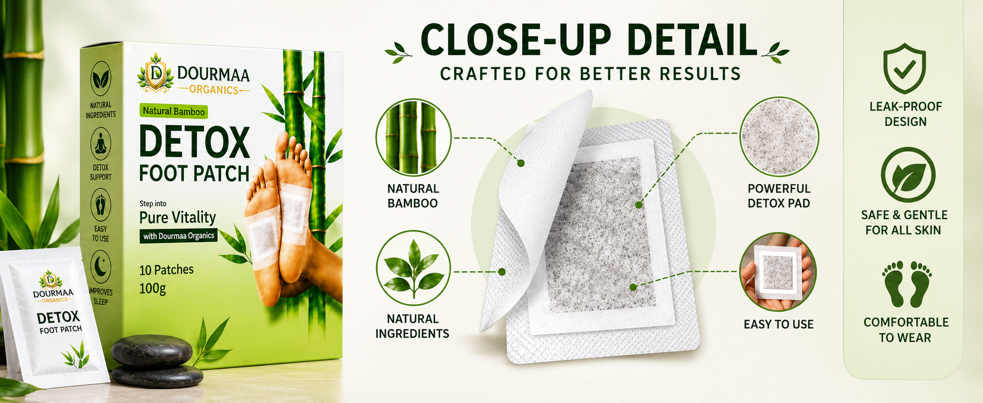 Detox Foot Patches, 5 Boxes = 50 Patches