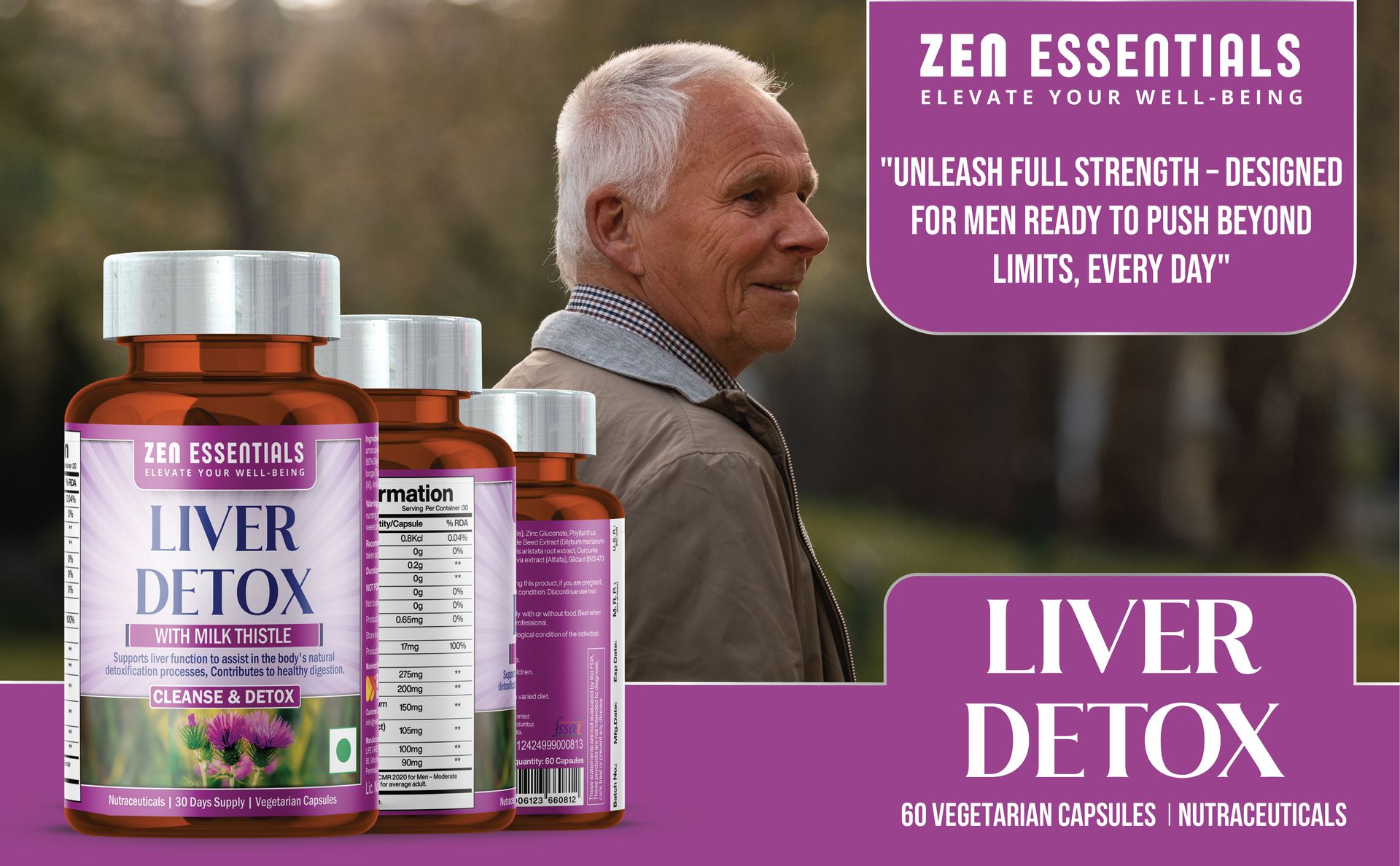 Liver Detox | for Liver Health Support | Digestive Support | Nutraciticals | 30 - Days Supply | 60 Vegetarian Capsules