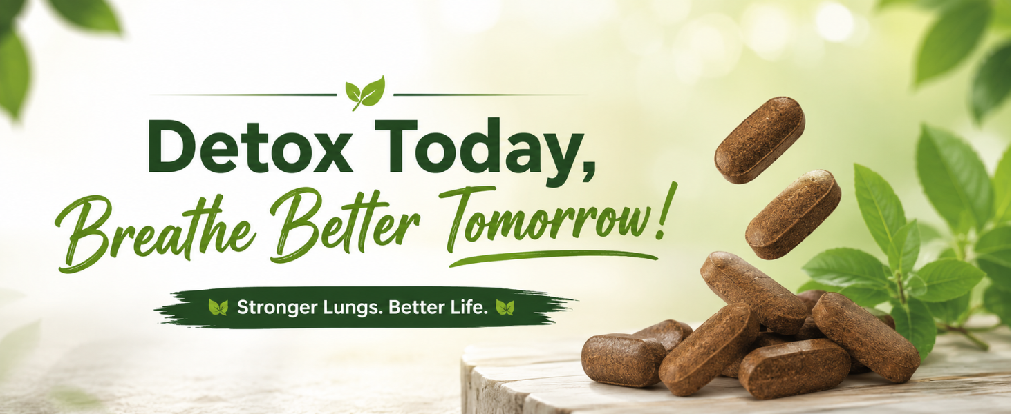 Heallungs 60 Tablets | Ayurvedic Lung Detox & Breathing Support Tablets | Vasa, Mulethi, Sitopaladi, Giloy & Haldi | Lung Cleanse, Immunity