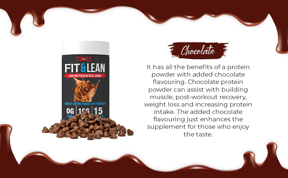 SOS Nutrition Slim Shake Protein Powder - Meal Replacement Shake for Weight Control & Management - High Protein, Powered with Herbs - Rich Chocolate, 15 Meals - Pack of 909gm