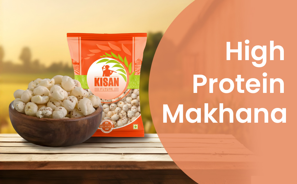 KISAN FUTURE Premium All Natural Fox Nuts Makhana 100g | Roasted Lotus Seeds | Healthy Low Calorie Snack | Gluten Free | Vegan | Protein & Fibre Rich