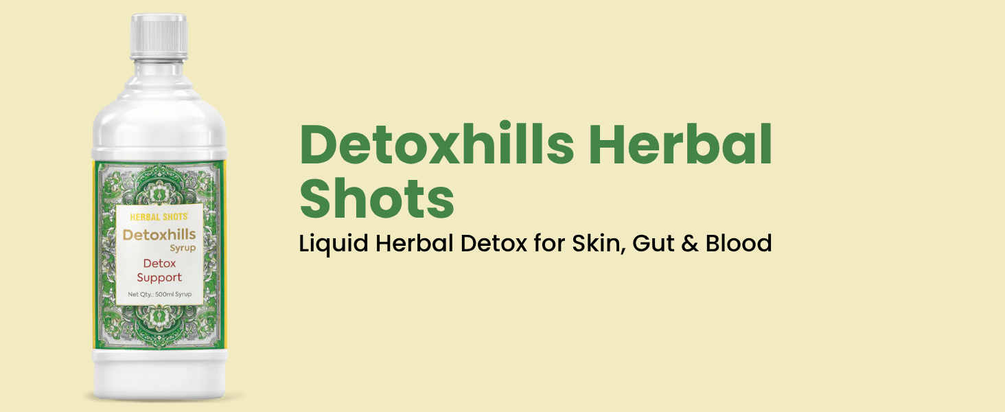 Herbal Hills Detoxhills Herbal Shots, 500 ML Supports Daily Detox & Liver Cleanse | Ayurvedic Herbal Juice For Digestion, Gut Health & Toxin Removal | With Triphala, Aloe Vera & Wheatgrass Pack of 2