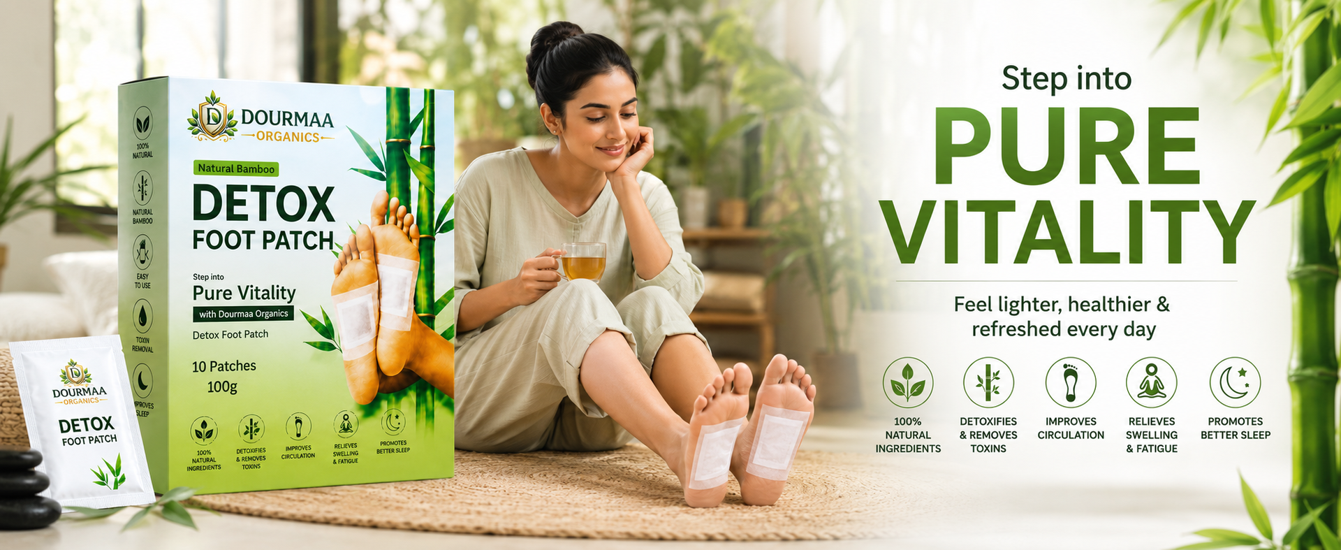 Detox Foot Patches, 1 Box = 10 Patches