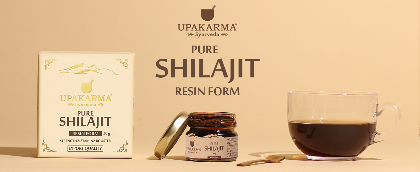 UPAKARMA Pure Shilajit Resin 30g | 300mg/serving | Extensive Global Sourcing | Boosts Stamina & Strength | Lab-Tested Purity | 100 Servings | Pack of 1