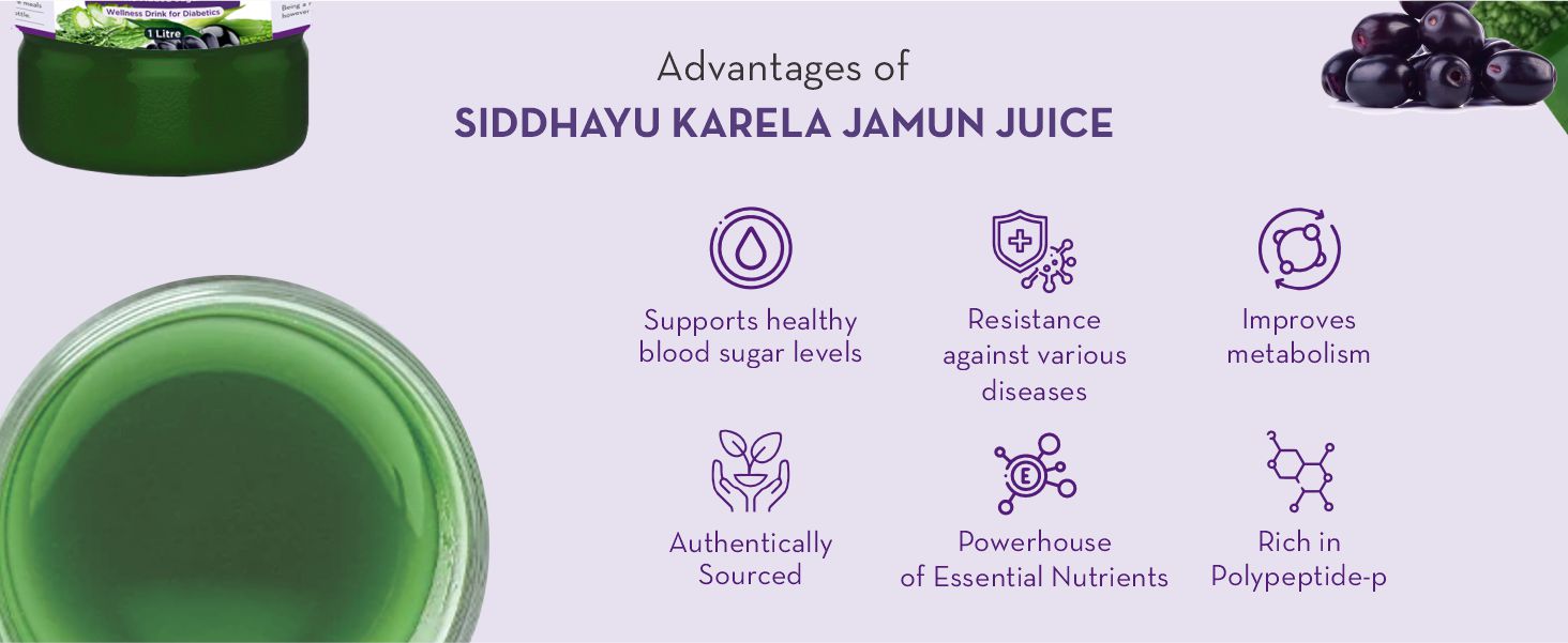 Baidyanath Asli Ayurved Asli Ayurved Karela Jamun Juice Paraben Free With No Added Sugar - 1litre, Pack of 1