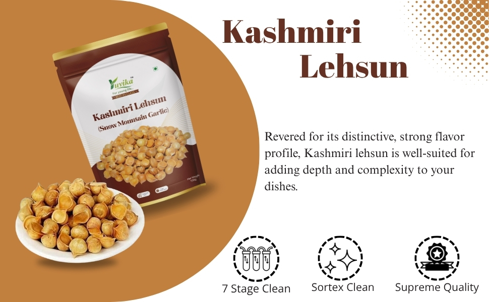 Yuvika Kashmiri Lehsun - Snow Mountain Garlic - Allium sativum - kashmiri Garlic 100 Grams
