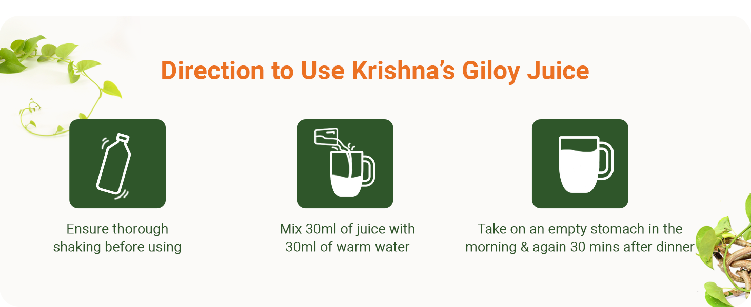KRISHNA'S HERBAL & AYURVEDA Giloy Juice Immunity Booster - 1000 Ml | Pack Of 1 | Immune Support | Respiratory Health & Gut Health