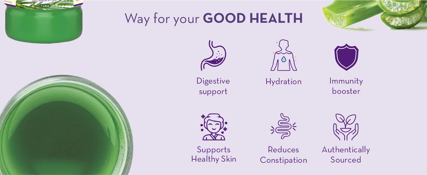 Baidyanath Asli Ayurved Aloe Vera juice with Pulp, All Natural tonic for Immunity, Better digestion and Glowing Skin, 1000 ml