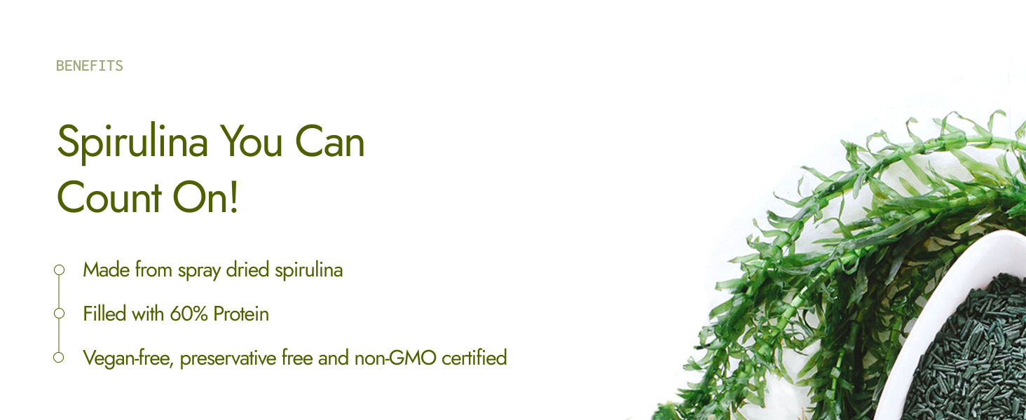 Kapiva Spirulina Capsules | Nature's Superfood | Free from Preservative