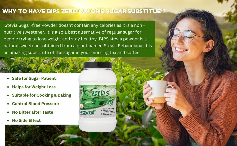 BIPS Sugar Free Stevia Powder 1Kg Jar.