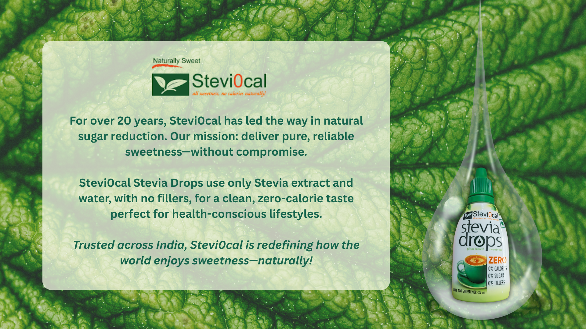 Stevia Drops | 25ml, 100 Servings | Natural Liquid Sweetener