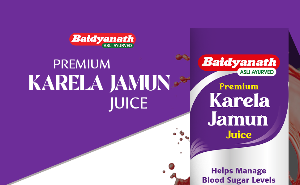 Baidyanath Premium Karela Jamun Juice - 1L | Supports Healthy Blood Sugar Levels Naturally |
