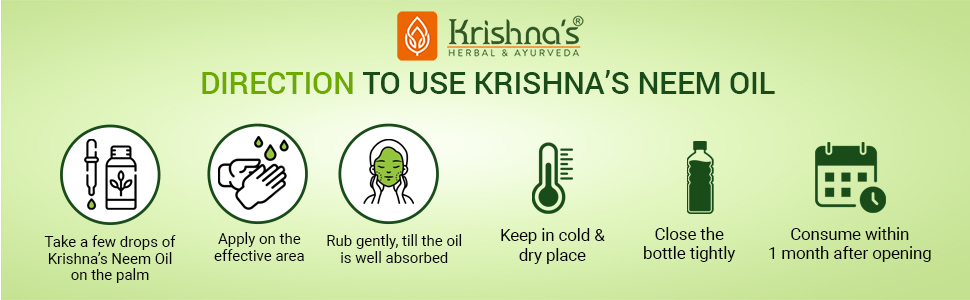 Krishna's Pure Neem Oil - 50 ml (Pack of 2) | Natural & Cold Pressed Neem Oil | For Healthy Skin & Hair