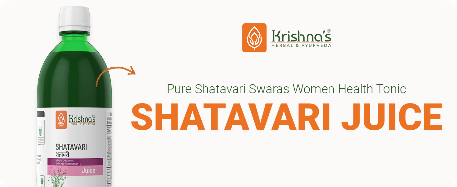 Krishna's Shatavari Juice 500 ml | Helps in Strength and Lactation in women | Rejuvenative for Vata and Pitta