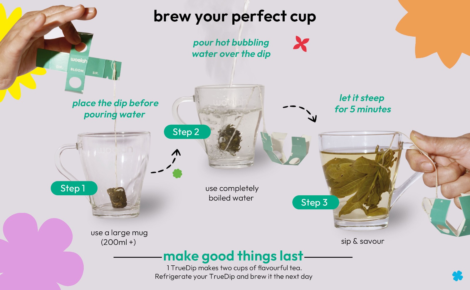 Woolah Rare Assam Strawberry Green Tea | Bagless Whole Leaf Green Tea Dips | Naturally Grown | Rich in Antioxidants | Refreshing Wellness Leaf | Plastic-Free Brewing (15 Dips / 30 Cups)