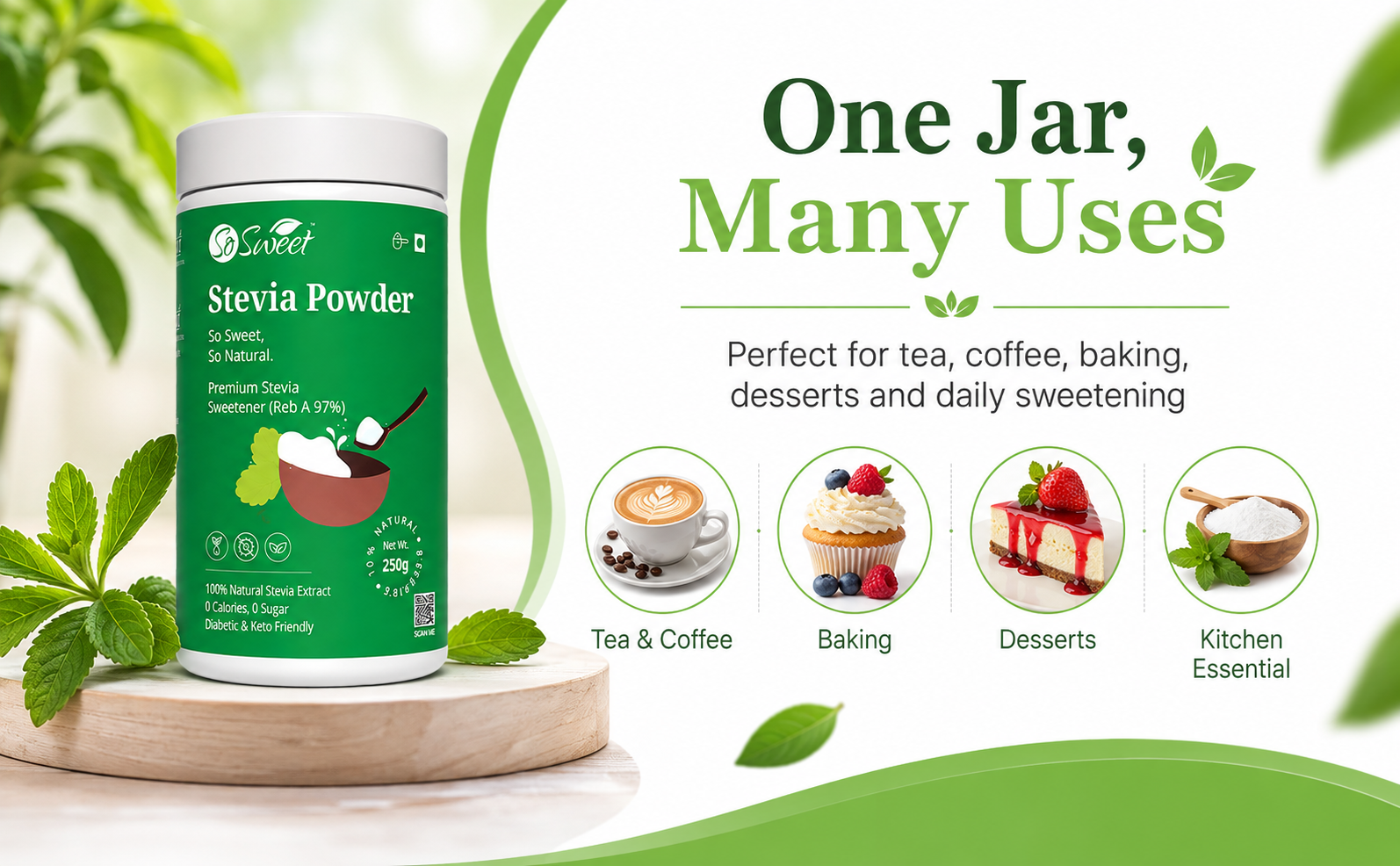 So Sweet Stevia Powder 250g | Sugar Free Sweetener | Sugar Substitute