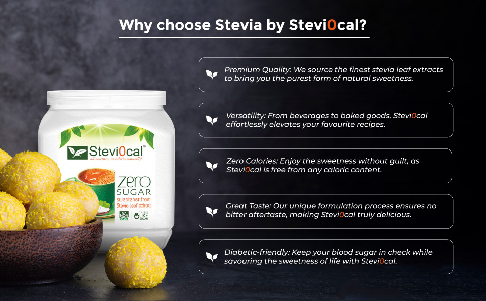 Stevia Sweetener Powder in Sachets | 100% Sugar Free Natural | Zero Calorie for Weight Management, Diet, Diabetic Friendly | 50 Sachets, 1 Gram/sht - Pack of One (1 x 50 sa)