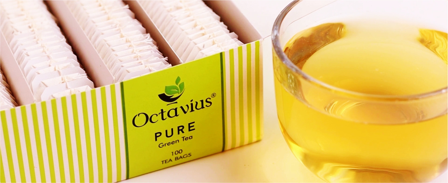 Octavius Pure Green Tea Bags - 200 Pieces | 100% Natural | Antioxidant-rich | Reduces Waist | Detox Green Tea Bag (1.7 gm x 200 Bags)