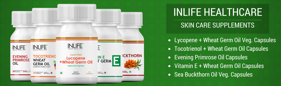 INLIFE Wheat Germ Oil Capsules 500mg Supplement, Vitamin E, 60 Count
