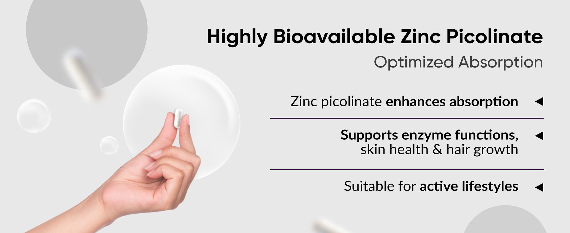 Ambrosial Zinc Supplements - High Strength 30 mg, Highly Bioavailable Zinc Supplement for Men & Women, Immune & Metabolism Support, Zinc Supplements, Pack of 1-60 Capsule