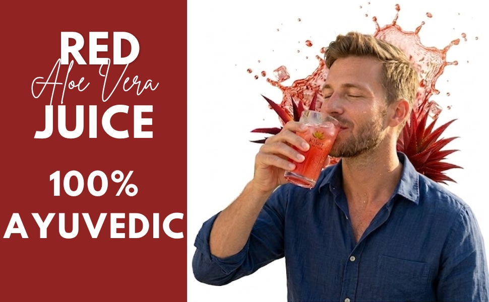 RED ALOE VERA JUICE 1 Litre bottle WITH iMUNNITY BOOSTER 100% AYUVEDIC RED ALOEVERA CONTROL SUGAR PRESSURER and SKIN CARE
