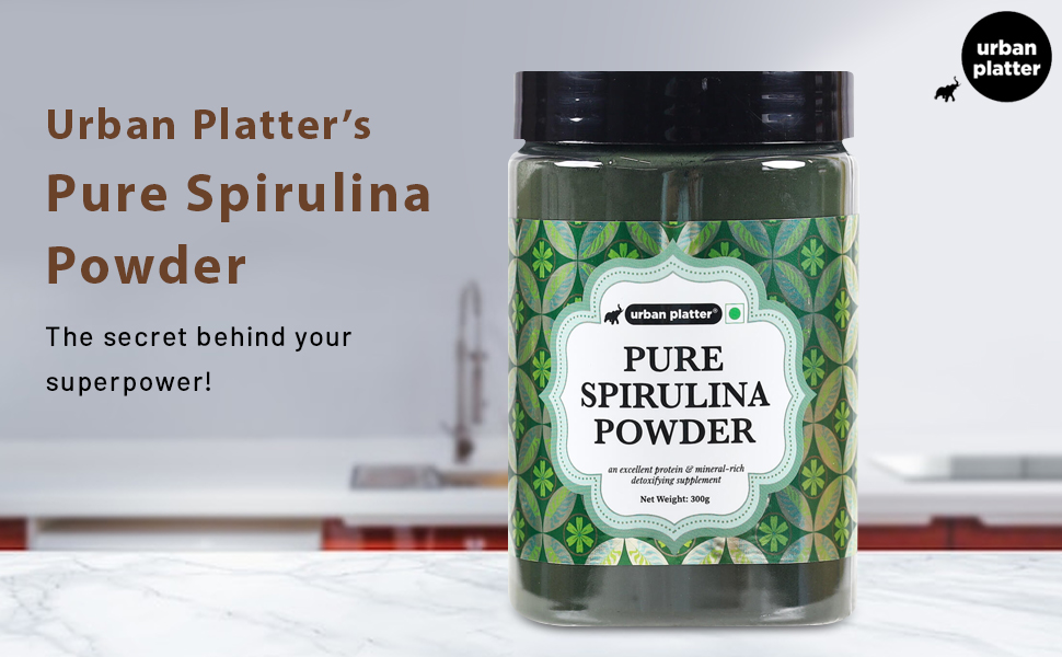 Urban Platter Pure Spirulina Powder, 300g (Naturally Nutrient-Dense | Supports Energy, Immunity & Detox | Rich in Protein & Iron)