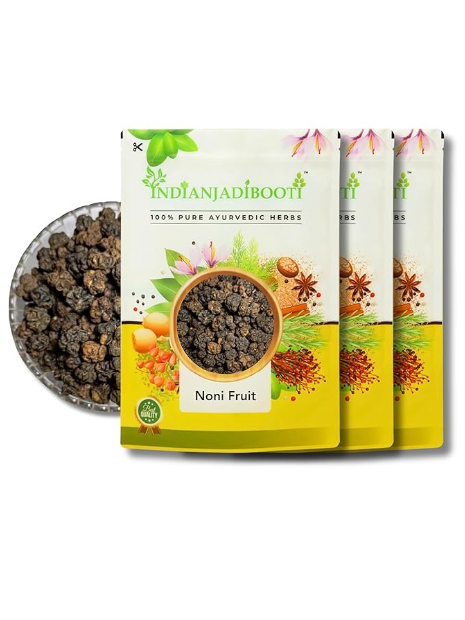 IndianJadiBooti Dried Noni Fruit (Morinda Citrifolia) - [Weight] | Indian Mulberry for Immunity & Cellular Health | Natural Cheese Fruit for Herbal Tea & Detox (Sun-Dried)