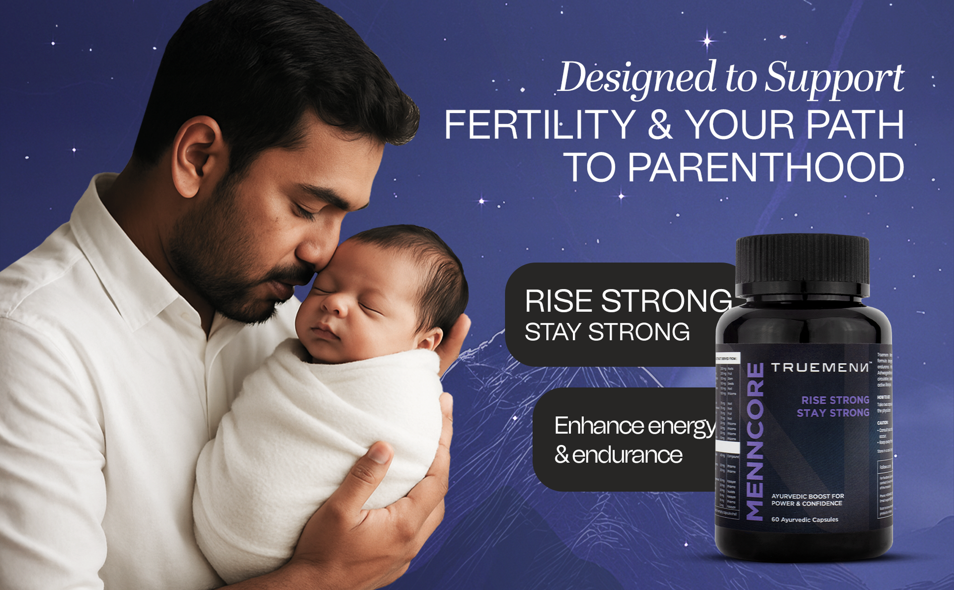 Menncore ED Supplement Capsules For Men | Astavarga 200mg, Kaunch Beej 150mg & Tribulus terrestris 200mg Extract for Power & Confidense | Ayush Certified - 60 Capsules